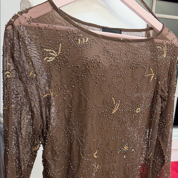 Elegant Sheer Brown Top (Matching set) - Picture 2 of 3